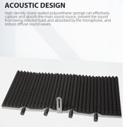 Technical Pro 5-Panel Microphone Isolation Shield Portable Acoustic Foam Black
