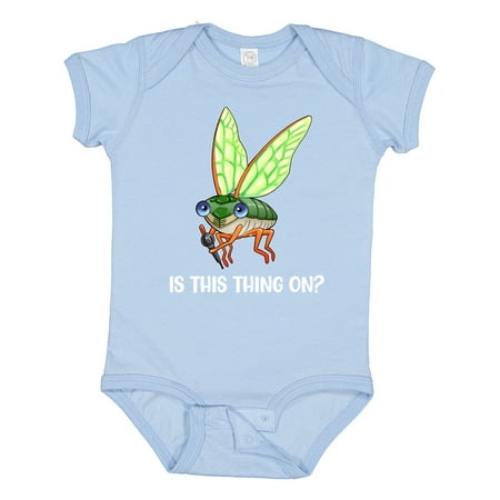 

Inktastic Is This Thing On Cute Cicada with Microphone Gift Baby Boy or Baby Girl Bodysuit
