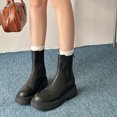 thumbnail image 2 of Dakaela Women's Chelsea Boots Fashion Lug Sole Ankle Booties Chunky Heel Slip on Elastic Dress Shoes, 2 of 8