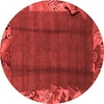 thumbnail image 1 of Ahgly Company Machine Washable Indoor Round Abstract Red Modern Area Rugs, 6' Round, 1 of 1