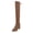 Brown, variant on TIREOW Women's Over The Knee Suede Boots Sexy Pointed Toe Solid Color Thigh High Chunky High Heel Boot Pull On Stretchy Long Boots Zipper Lace Up Long Boots