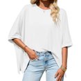 thumbnail image 2 of Summer Short Sleeve Oversize Solid Color T Shirt Women Loose Tops, 2 of 6