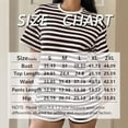 thumbnail image 6 of Morttic Women's Summer Casual Waffle Knit Stripe 2 Piece Set – Crew Neck Short Sleeve Top & High Waist Shorts Lounge Outfit Brown，XXL, 6 of 6