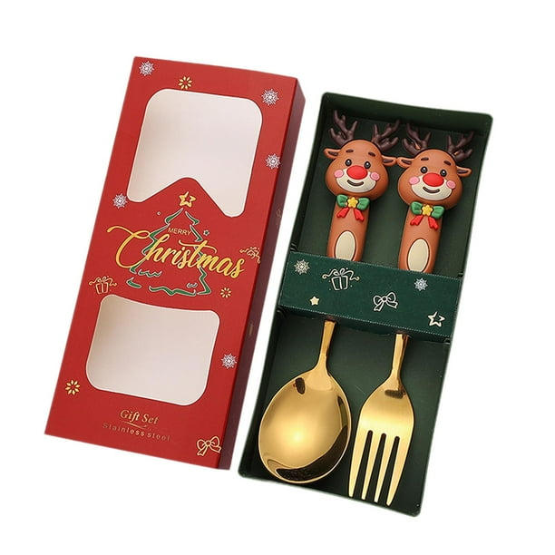 Juego de cubiertos perfecl de tenedores y cucharas navideñas de Acero inoxidable 2G
