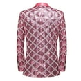thumbnail image 4 of Miluxas Sequins Jackets Mens Shiny Blazer Party Wedding Banquet Blazer Prom Tuxedo Pink, 4 of 8