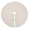 thumbnail image 2 of Fennco Styles Gold Piping Design Decorative Christmas Tree Skirt 56 Inch Round - Linen Blend Holiday Tree Skirt for Home, Christmas Tree, Indoor Outdoor Decoration and Special Events, 2 of 3