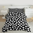 thumbnail image 2 of Feelyou Simple Polka Dot Full Size Comforter Sets, Chic Brush Artwork Bedding Comforter Set, White Black Cartoon Reversible Bedding Sets, Luxury Bedroom Decor, 3 Pieces, 2 of 8