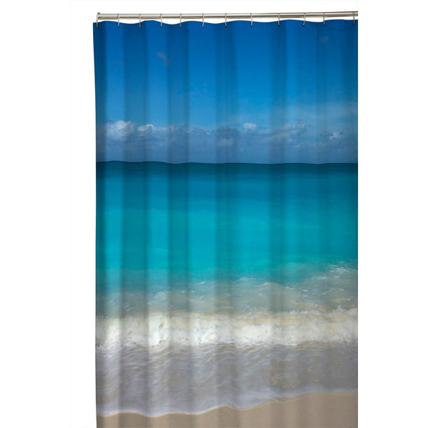 Zenna Home Beach Photo Fabric Shower, Are Shower Curtains One Size