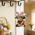 thumbnail image 6 of Wooowa Easter Acrylic Highland Cow Pendant, Creative Small Hanging Figurine, Holiday Decor for Door Window Garden, 6 of 7