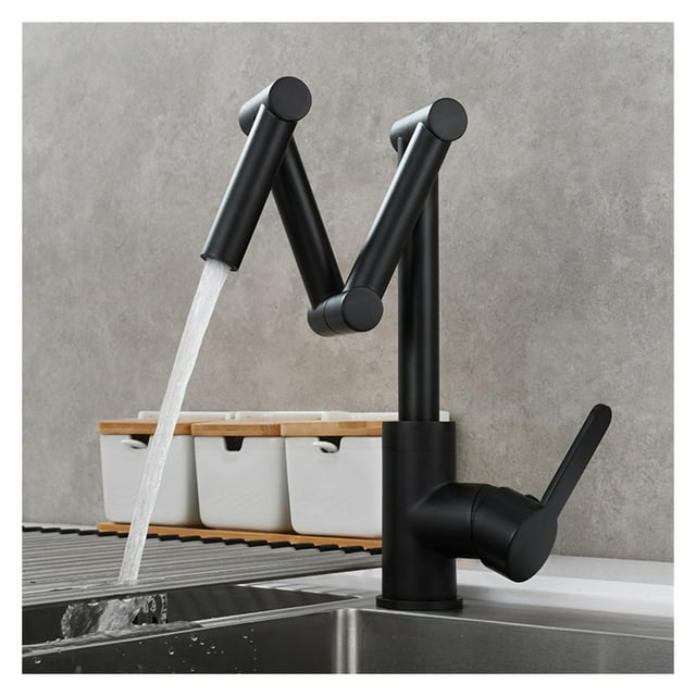 Brass Pot Filler Faucet Deck Mounted Three-Section Extension Folding Kitchen Faucet Triple Joint Swing Arm For Hot And Cold ,bar Laundry RV Farmhouse
