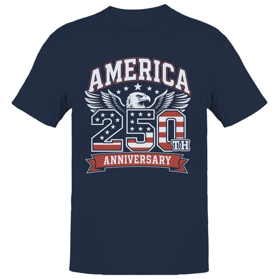 Smartprints America 250Th Anniversary Patriotic Eagle T-Shirt Navy, Cotton, S
