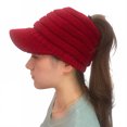 thumbnail image 6 of TELOLY Womens Winter Hat,Cozy Knit Texture Ponytail Hat,Soft Thermal Warmth Womens Winter Hats,Red, 6 of 6