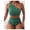 Green, variant on Women's Rose Red and Pink Color Block High-Waisted Bikini Set - Backless Two-Piece Swimwear for Hot Spring and Beach