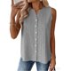 thumbnail image 4 of Camisas de Verano de la Mujer Y Tops Cuello V sin Mangas Botón Completo Blusa, Tops sin Mangas de la Mujer de Verano de Color Sólido Casual Transpirable, 4 of 6