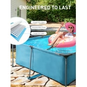 Naipo 15FT Rectangular Frame Swimming Pool Metal Outdoor Backyard Above Ground Pool Family Adults Splash
