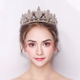 thumbnail image 3 of Princess Tiara Tall Rhinestone - Faux Pearl Cute Wedding Party Tiara Bride Crown, 3 of 8