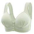 thumbnail image 1 of PEASKJP Front Closure Bras for Women Full Coverage Front Closure Wire Free Back Support Posture Bra, Green 40, 1 of 4