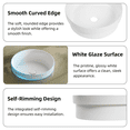 thumbnail image 4 of Los Flexi 14" Round Ceramic Semi-Recessed Bathroom Sink without Overflow, White Vessel Basin with Glossy Scratch-Resistant Finish, Drop-In or Countertop Installation, 4 of 13