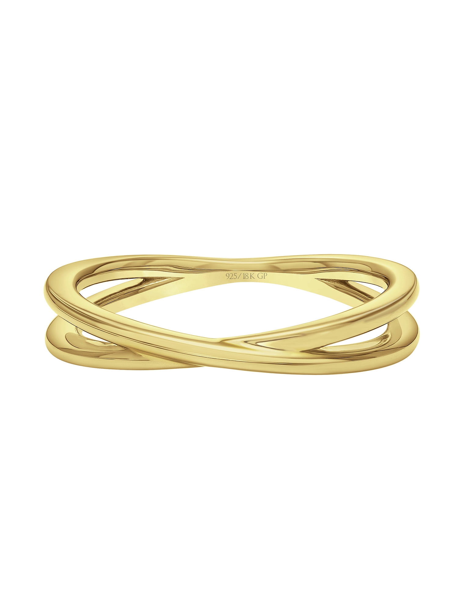 Keepsake Criss-Cross Stackable Anniversary Ring in 18k Yellow Gold over Sterling Silver