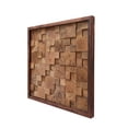 thumbnail image 2 of CONSDAN Wood Wall Decor | USA Grown Hardwood, Rustic Wooden Wall Art, Home Decorations for Living Room and Bedroom Aesthetic, Framed and Ready to Hang, Cubic, 18" x 18", 2 of 7