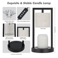 thumbnail image 3 of Candle Warmer Lamp with Timer, Black Candle Lamps Linen Fabric Shade, 3-Level Dimmable Candle Light Wax Melt Warmer for Scented Wax, 35W Electric Warmer Lamp for Women Home Decor (2 Bulbs Included), 3 of 8