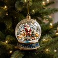thumbnail image 4 of Christmas Snow Globe Ornament Santa Scene Hanging Tree Pendant Decor, 4 of 6