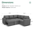 thumbnail image 2 of Marrber L-Shape Sleeper Sectional Sofa with Storage Chaise and Pull-Out Bed for Living Room and Apartment, Dark Grey, 2 of 6