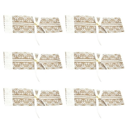 

6Pcs Nordic Style Lace Ribbon Napkin Ring Table Button Linen Napkin Buckle