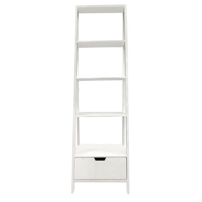 The Urban Port UPT205750 4 Shelf Wooden Ladder Bookcase with Bottom