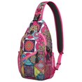 thumbnail image 1 of Rustic Folk Style Sling Backpack Lightweight Travel Crossbody Bag with Artistic Ink Patterns for Outdoor Use, 1 of 6