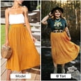 thumbnail image 2 of Jupe Plissée à Pois Taille Haute pour Femmes, Jupe Midi Évasée avec Poches, 2 of 6