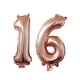 thumbnail image 1 of KAKOWELY Globos gigantes de aluminio de 40 pulgadas con el número 16 para fiestas, festivales, cumpleaños, aniversarios, suministros para fiestas, accesorios fotográficos, 1 of 4