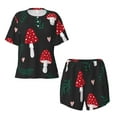 thumbnail image 4 of Picia Amanita Mushroom Pajamas Sets for Women Soft Short-Sleeved Pjs with Lounge Shorts Two Piece Sleepwear-3X-Large, 4 of 9
