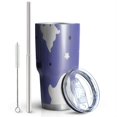 thumbnail image 2 of 30oz Halloween Ghost Bat Pattern Tumblers Stainless Steel Tumbler with Lid and Straw,Vacuum Insulated Double Wall Travel Tumbler Cups Mug with Cleaning Brush for Coffee,Tea, 2 of 7