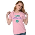 thumbnail image 4 of Team Mermaid Under the Seashell Cute Womens Slim Fit Graphic Tee Brisco Brands L, 4 of 5
