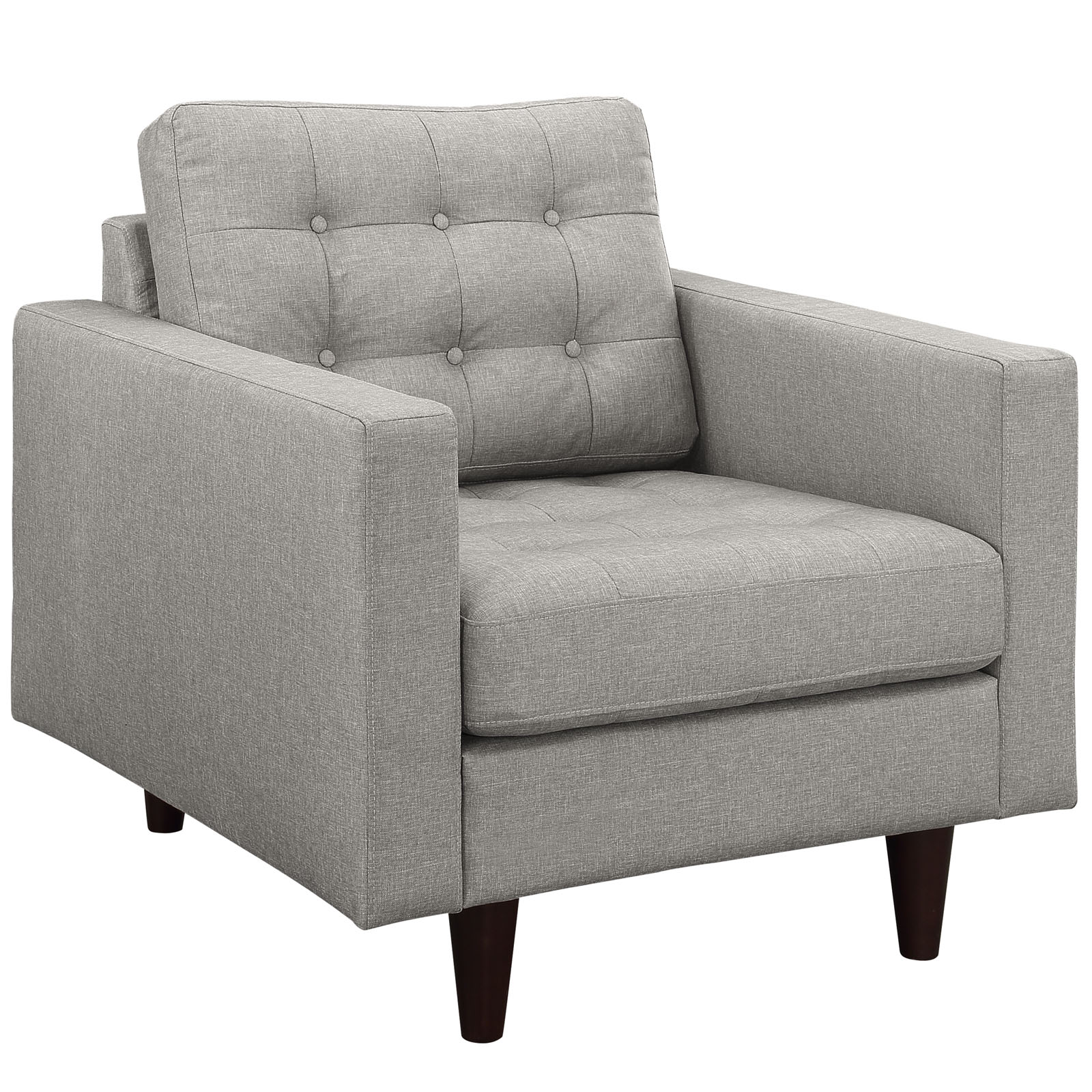 Modway Empress Upholstered Fabric Armchair in Light Gray - image 2 of 5