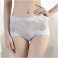 thumbnail image 2 of Fesfesfes Hipster Panties For Women Ladies Silk Lace Underwear,Mid-raist Hollow Buttocks Comfortable Briefs Embroidered Cotton Crotch Womens Underwear, 2 of 4