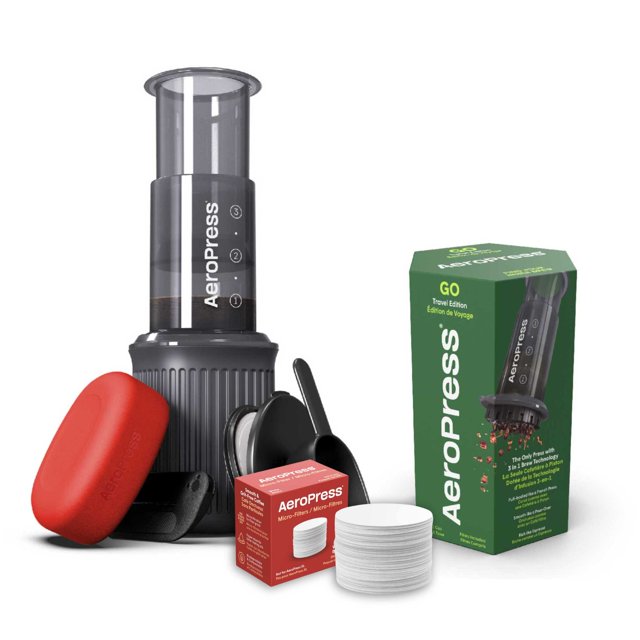 AeroPress® Coffee Maker - Go - Compact Travel Coffee System - Includes Extra 350 Micro-Filters (Total 450)