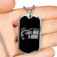 thumbnail image 2 of Bad To The Bone Dog Tag Stainless Steel or 18k Gold 24" Chain, 2 of 8
