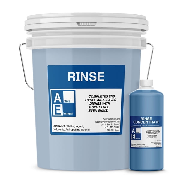 Commercial Dishwasher Rinse - Makes six 5-gallon pail - For High Temperature and Low Temp Dishwasher Machine - Commercial Strength