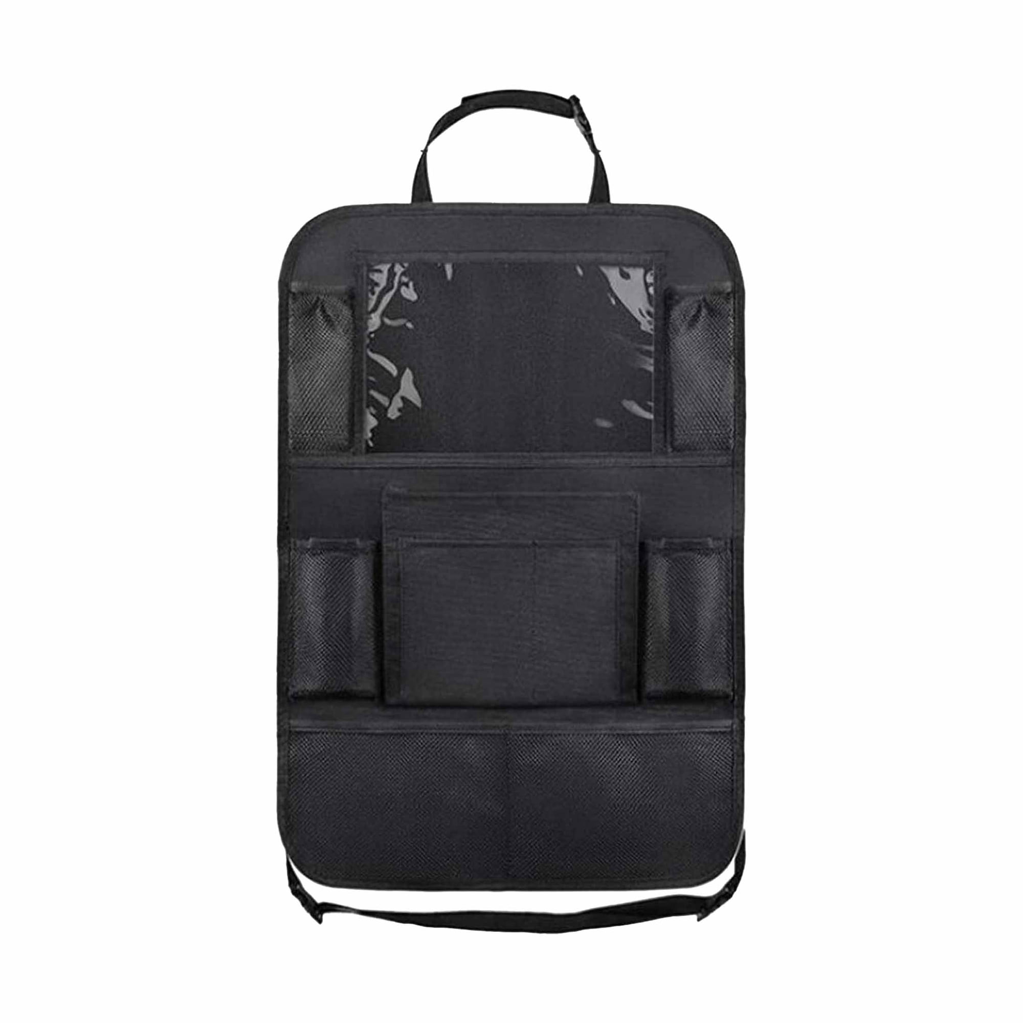 Auto Drive Back Seat Organizer with Tablet Holder and Drink Holders, Black