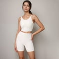 thumbnail image 2 of Women's Scoop Neck Cropped Activewear Tank Top with Wide Straps and Clean Hem Detail - X Large, Off White, 2 of 7