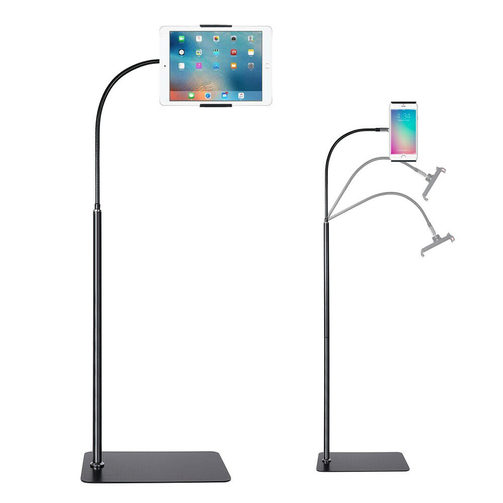 4769in Universal Tablet Floor Stand Adjustable Height Gooseneck iPad