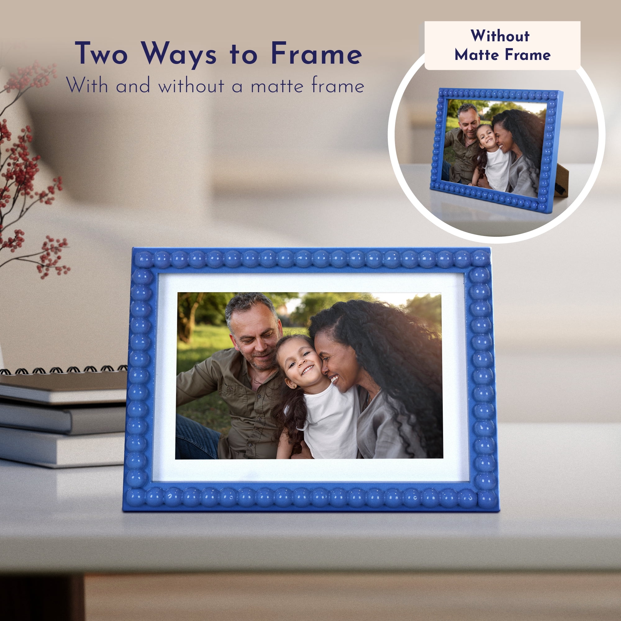 Mainstays by Becky G. & Alejandra 4" x 6" or 5" x 7" Beaded Photo Frame, Blue Eyes