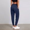 thumbnail image 4 of Leggings for Women Tummy Control High Waist Stretchy Running Jogger With Pockets Athletic Women's Yoga Pants,Navy,S, 4 of 5