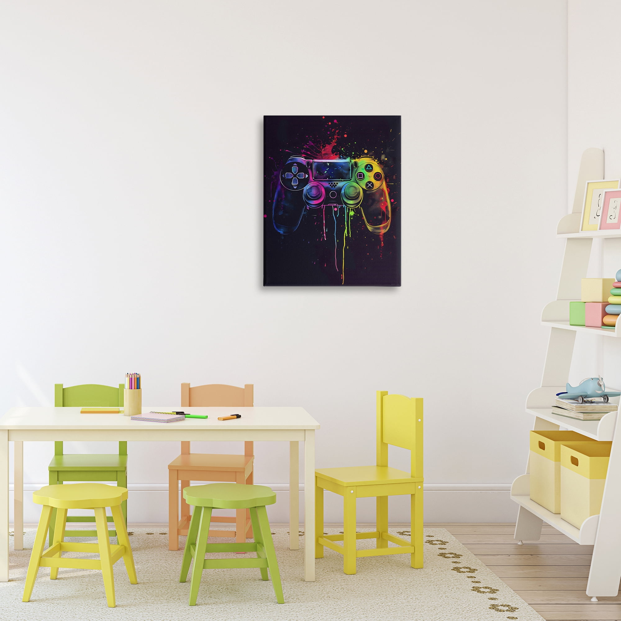 Stupell Industries Rainbow Glow Gaming Controller Canvas Wall Art, design by Creative Studio