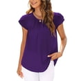 thumbnail image 2 of Birdeem T-Shirt Ample pour Femmes à Manches Courtes, Col Rond, Uni Imprimé, 2 of 5