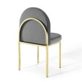 thumbnail image 6 of Modway Isla Channel Tufted Performance Velvet Dining Side Chair in Gold Gray, 6 of 10