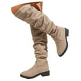 thumbnail image 3 of Gyexs Knee High Boots for Women Winter Heels Slouch Boots Casual Comfort Round Toe Booties Dressy Shoes Z02 Beige Size 7.5, 3 of 9