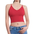 thumbnail image 6 of Made by Olivia Women's Seamless Padded Workout Sports Bra Cami Cropped Yoga Tank Top with Adjustable Straps, 6 of 7